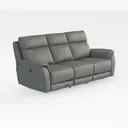 Modern Gray Leather Reclining Sofa 3 Seat Living Room Furniture 3D Model Right 45 Degree View