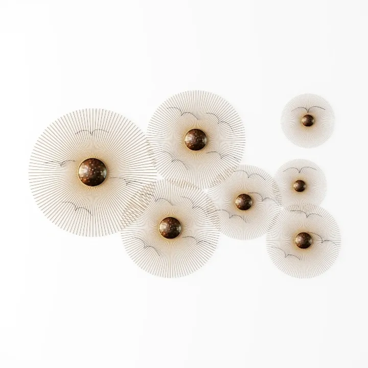 Modern Metal Sunburst Wall Art Decor 3D Model