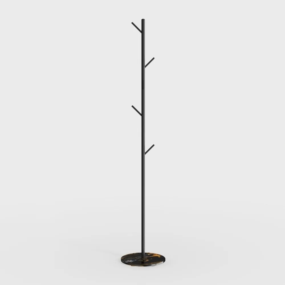 Coat Rack with Natural Marble Base, Metal