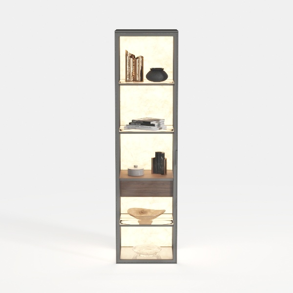 Suchtale Rotating Bookshelf, 4 Tier Metal Spinning