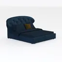 Velvet Crystal Button Tufted Twin Daybed for  Right 45 Degree View