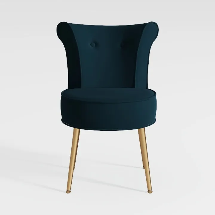 Velvet Dining Chairs Set of 4, Navy Kitchen