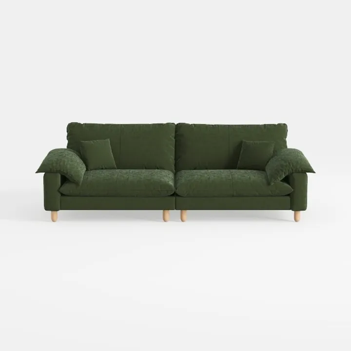 Sofa Couch 97-Inch Teddy Velvet 3-Seat Sofa with