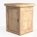 (Fast Delivery) Nightstand Modern Bedside Table Left 45 Degree View