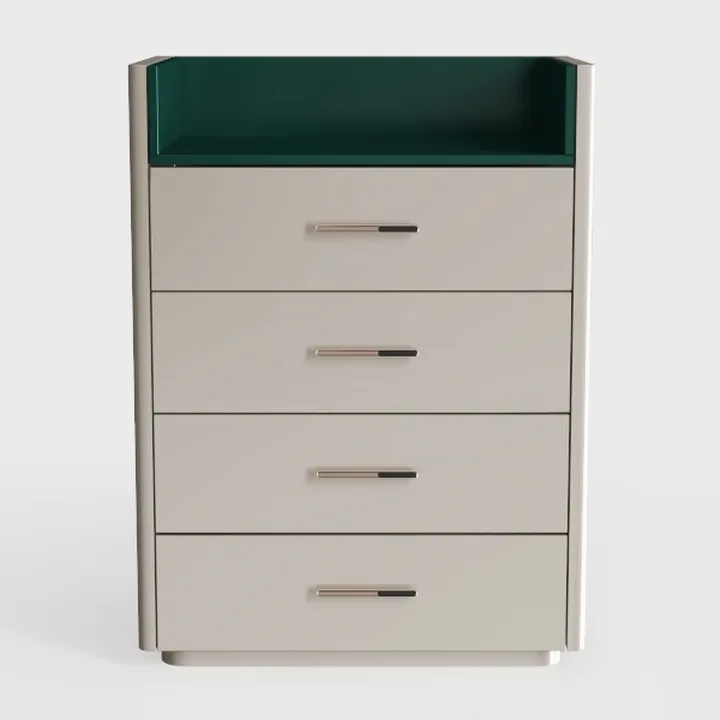Dresser with Power Outlets and LED Lights Wooden