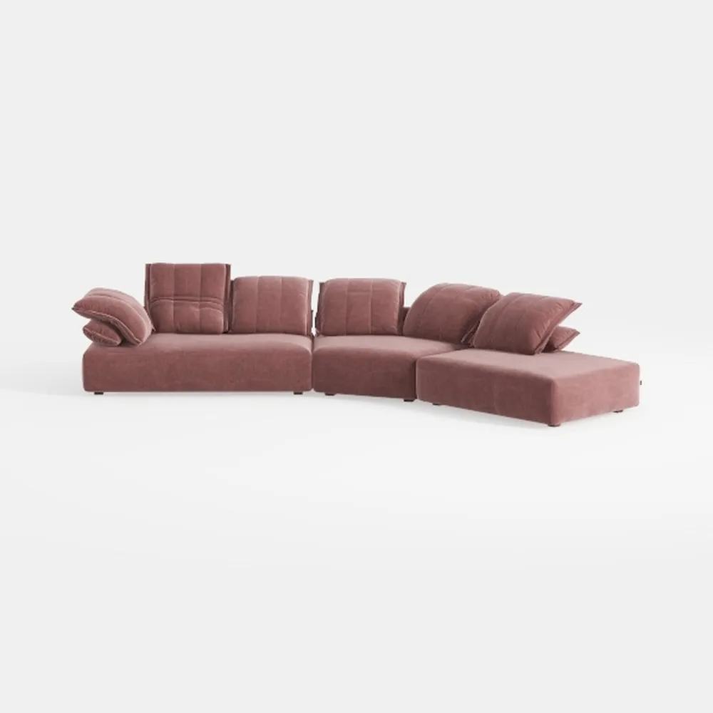 Alexent Oversized Fluffy Sofa Chaise Set 2 Pieces