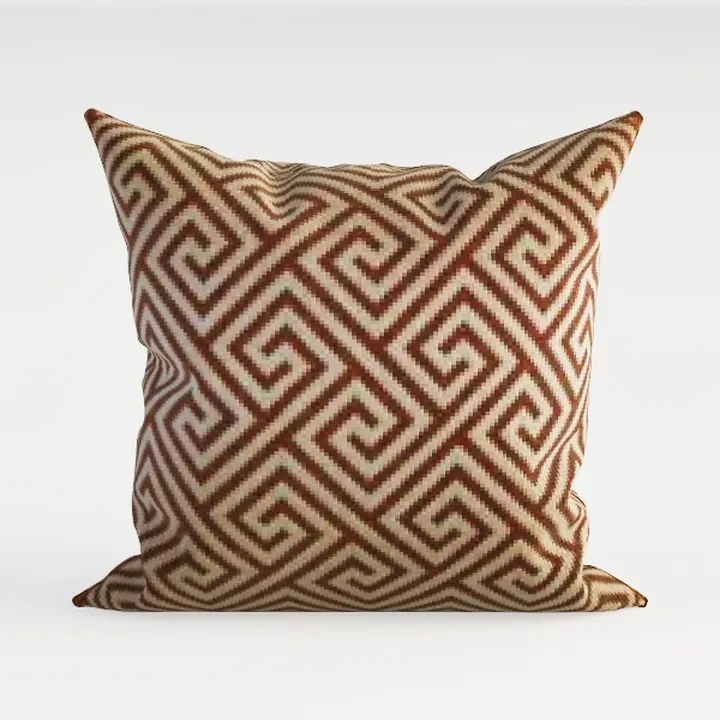 Geometric Pattern Fabric Throw Pillow 3D Model