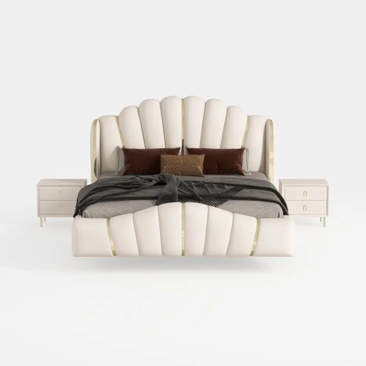 Queen Size Velvet Bed Frame, Upholstered Floor Bed