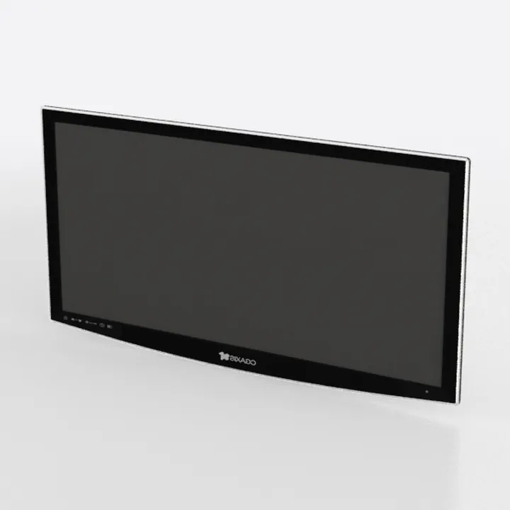Modern Black Curved Desktop Monitor 3D Model