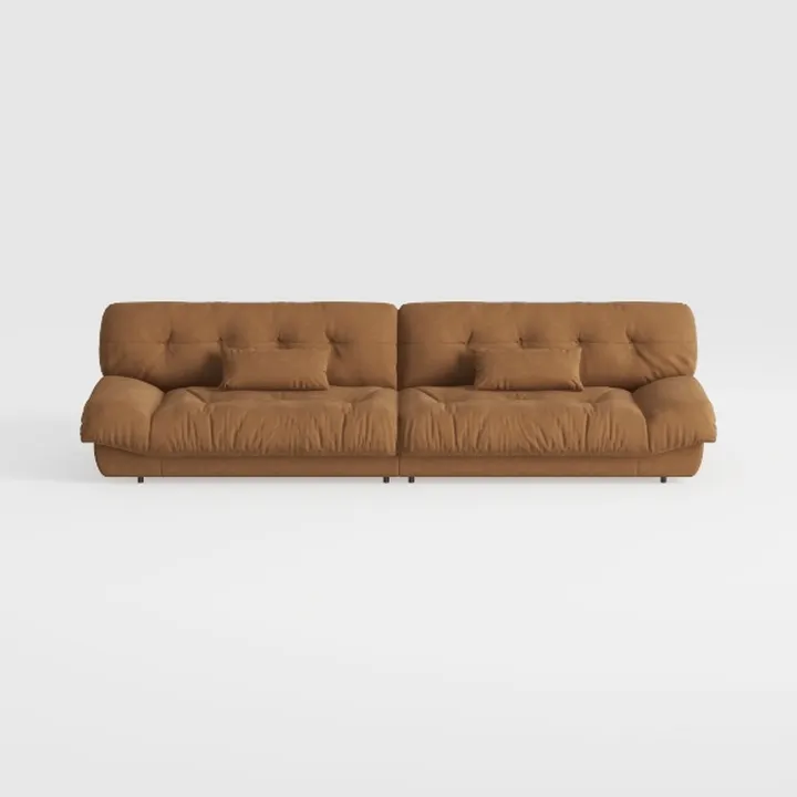 Minimalist Velvet Tufted Extra Large Sofa 3D Model
