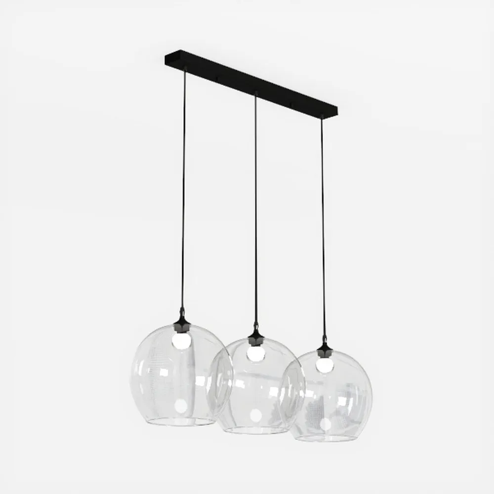 Electro bp;40" W 3-Light White Linen Drum Shade 