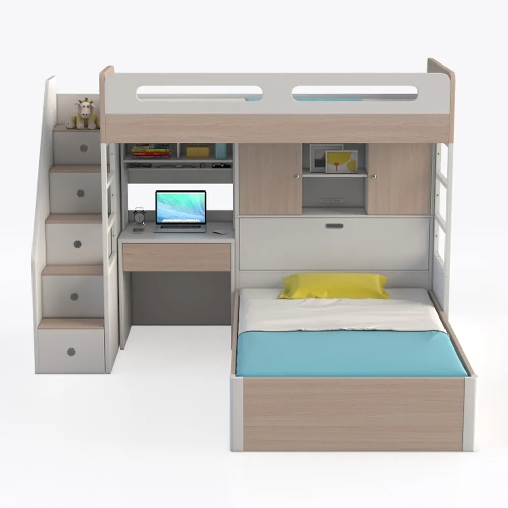 Acme Jason II Wooden Twin Storage Loft Bed in Gray