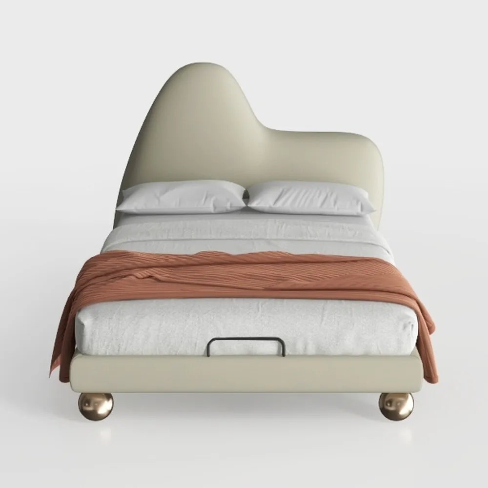 POLY & BARK Orbit Queen Size Bed in Froth White Bo