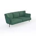 Modern Minimalist Green Fabric Sofa With Black Metal Legs 3D Model Right 45 Degree View