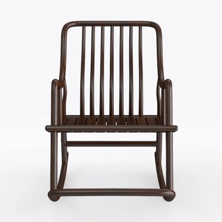 Minimalist Solid Wood Rocking Chair 3D Model