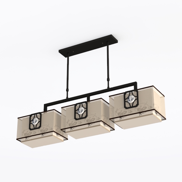 VINLUZ LED 5 Light Chandeliers Black with Clear