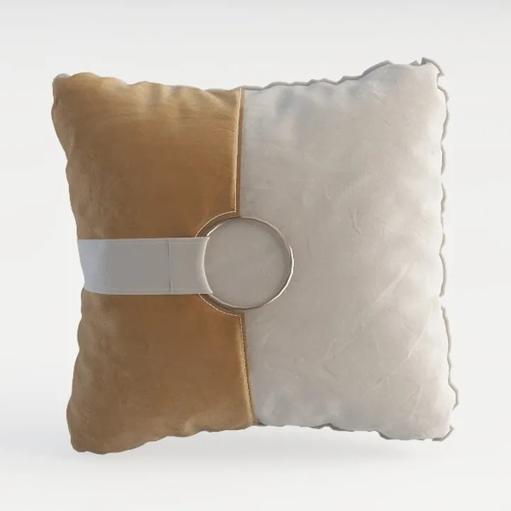 Minimalist Two Tone Velvet Decorative Throw Pillow 3D Model