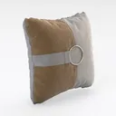 Minimalist Two Tone Velvet Decorative Throw Pillow 3D Model Right 45 Degree View