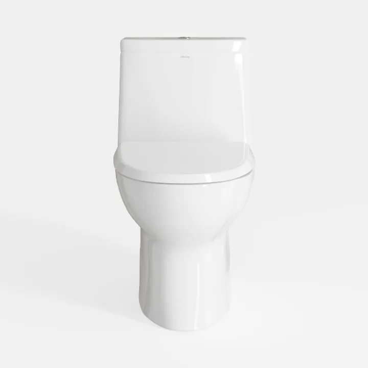 Minimalist White Ceramic One Piece Toilet 3D Model