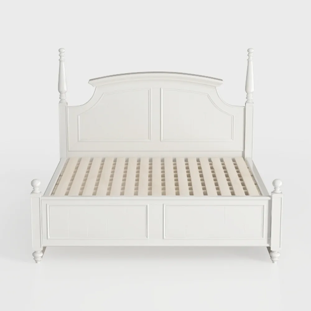 Queen Size Four Poster Bed, Solid Wood Platform Fr