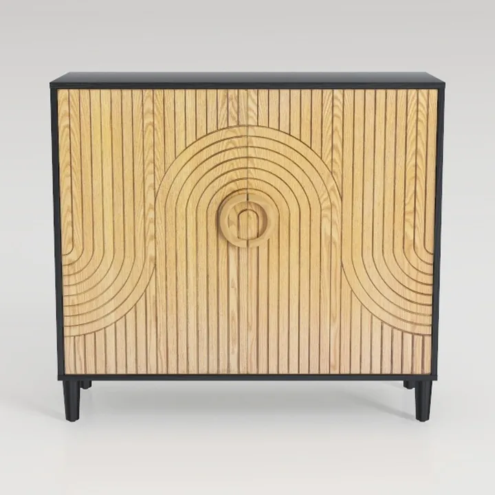 Small Accent Cabinet with 2 Vintage Carved Doors