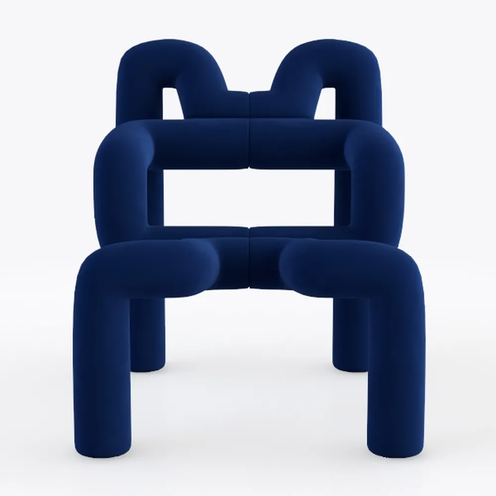 Vanity Chair with Back, Modern Ottoman - Soft Padd