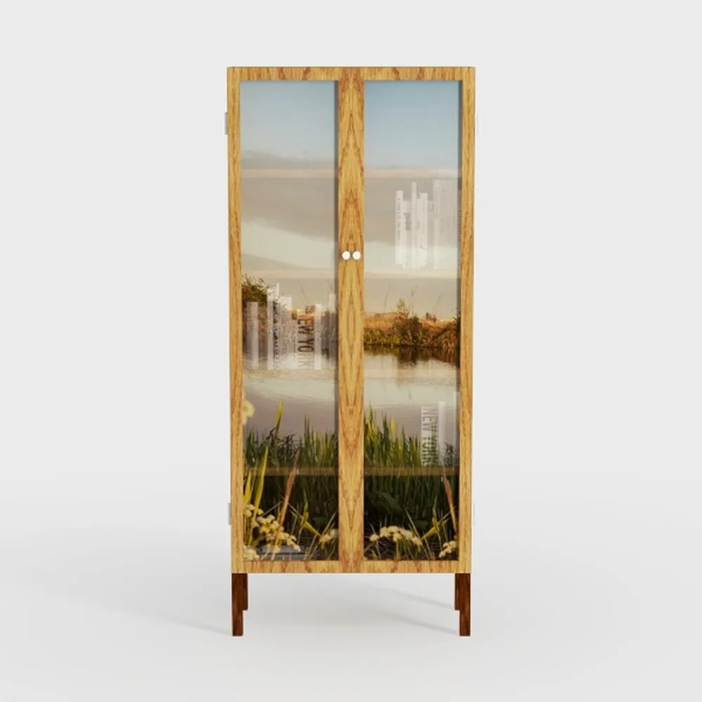 3 Door TV Stand Media Console for Large TV Wide