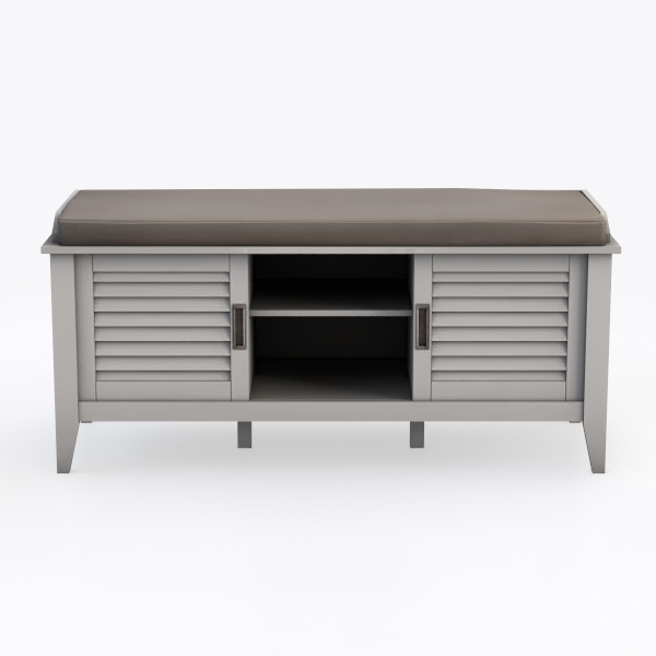 43.3 in. W x 15.3 in. D x 16.5 in. H Grey Wood Out