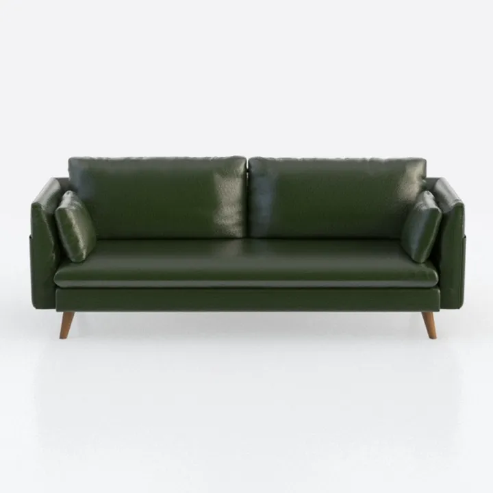 Tbfit Mid Century Modern Couch, Faux Leather Sofa