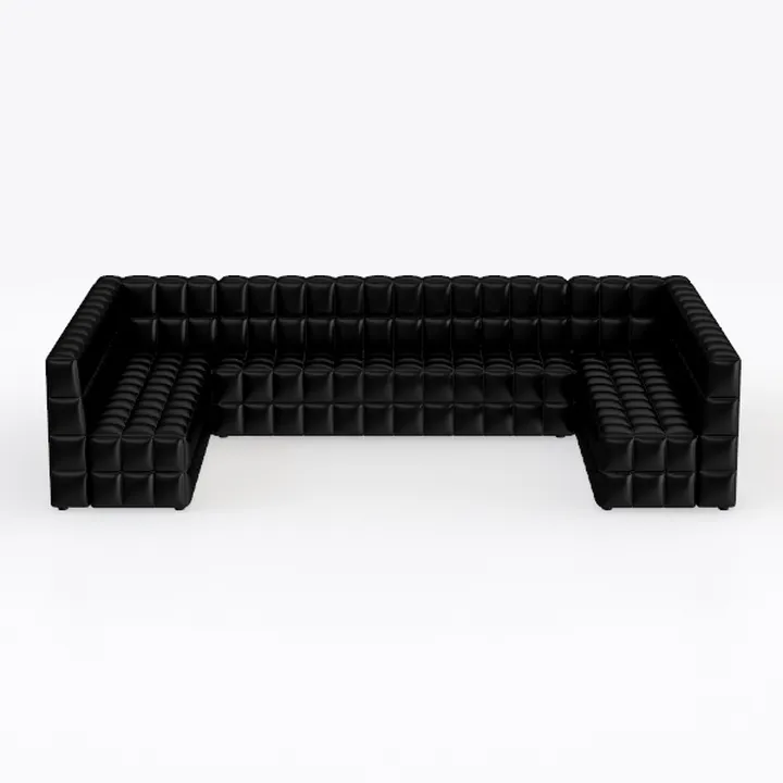 122 Inch Pull Out Couch, Rabbit Plush Fabric Sofa