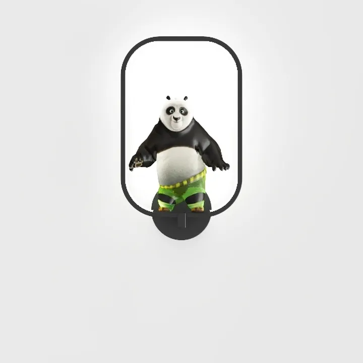 Cartoon Panda Decorative Wall Lamp Modern Metal 3D Model