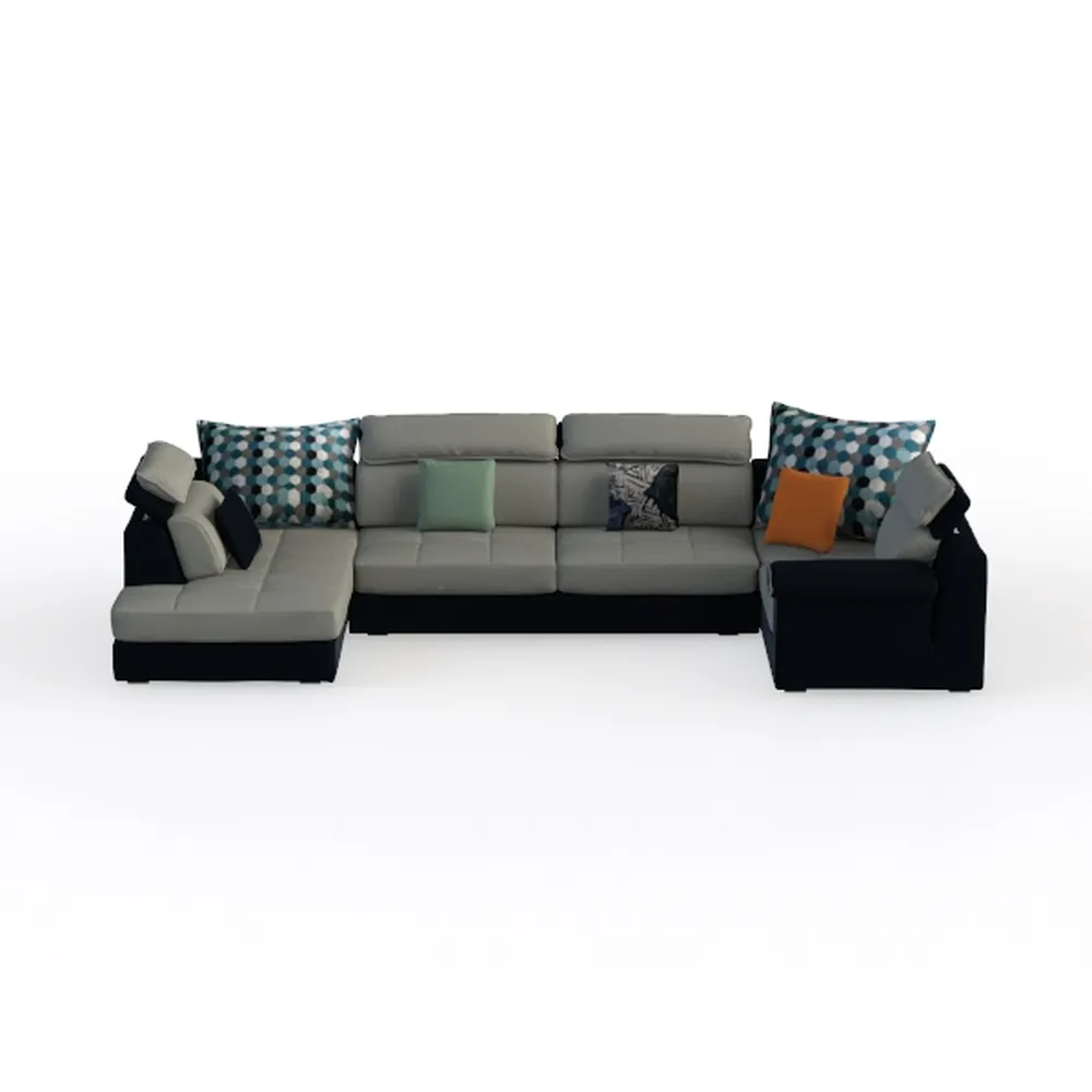 Toscano 134 in. Fabric Upholstered Sectional Sofa 