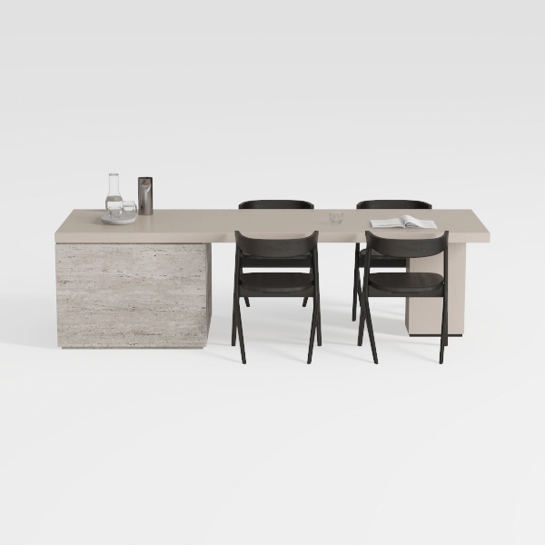 Scrivania da Ufficio Rock Board da 40 Pollici - Semplice Tavolo per Computer Rettangolare con Robusta Struttura A Forma di K, Facile da Pulire E Montare(White C)