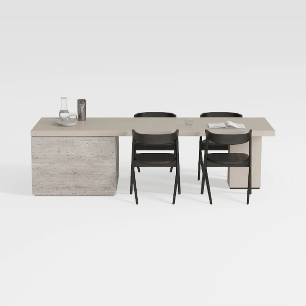 Scrivania da Ufficio Rock Board da 40 Pollici - Semplice Tavolo per Computer Rettangolare con Robusta Struttura A Forma di K, Facile da Pulire E Montare(White C)