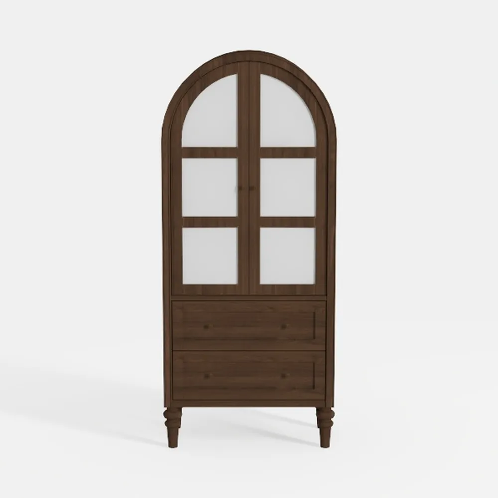 71.6" Tall Arched Kitchen Pantry, Modern Farmhouse
