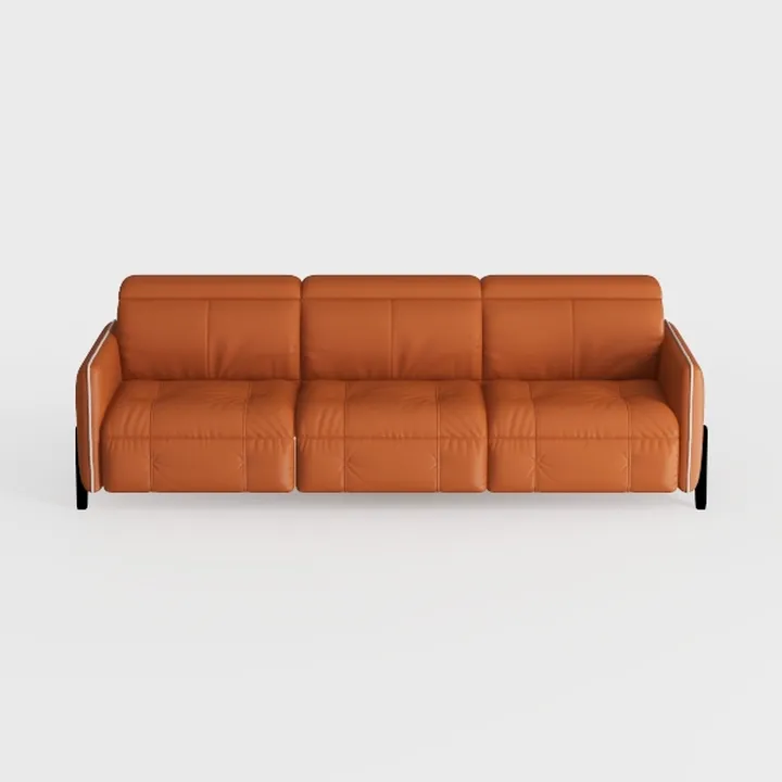 Modern Leather Tufted Three Seat Sofa 3D Model
