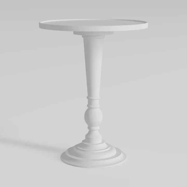 Round Dining Table White with Pedestal Base,31.5" 