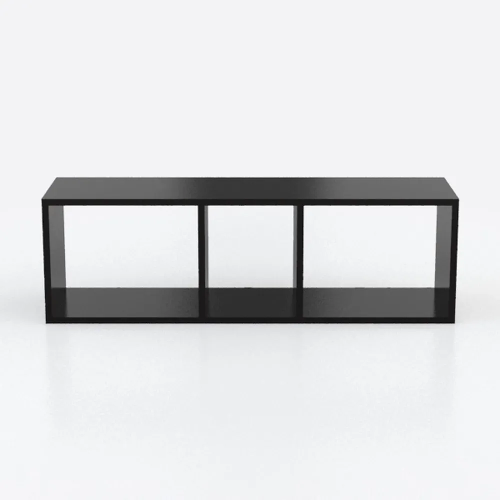 Henn&Hart 48" Wide Rectangular Coffee Table in Bla