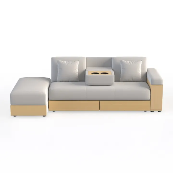 leader cattle 124'' Modular Sectional Sofa with St