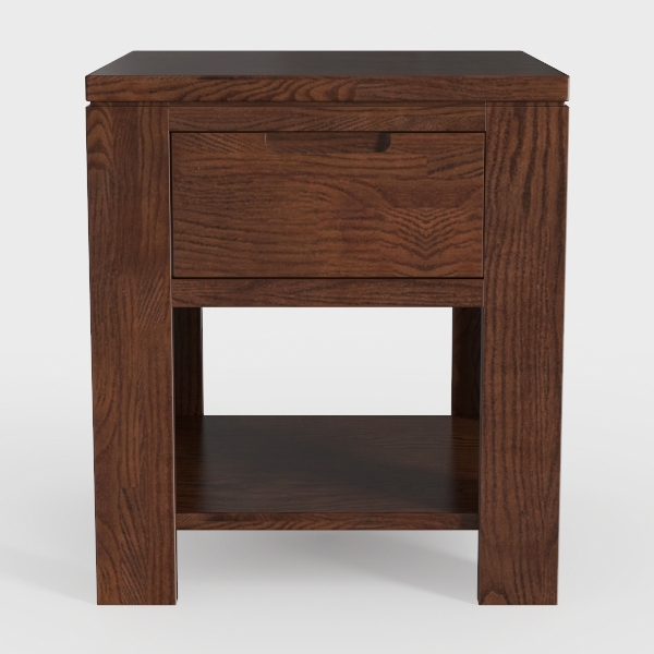 Farmhouse 1-Drawer Bedroom Nightstand with Open