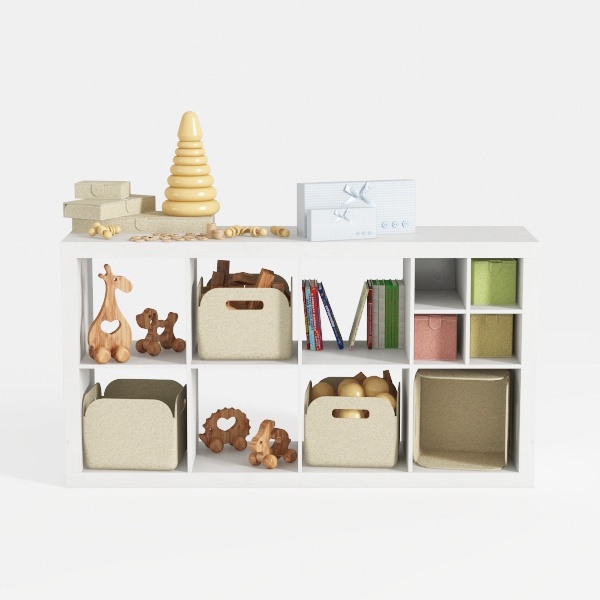 6 Cube Storage Organizer, Wood Cube Bookshelf