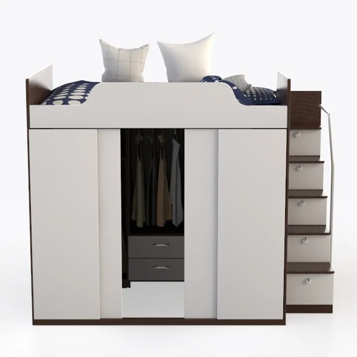 Bellemave Twin Size Loft Bed with Stairs, Wood Lof