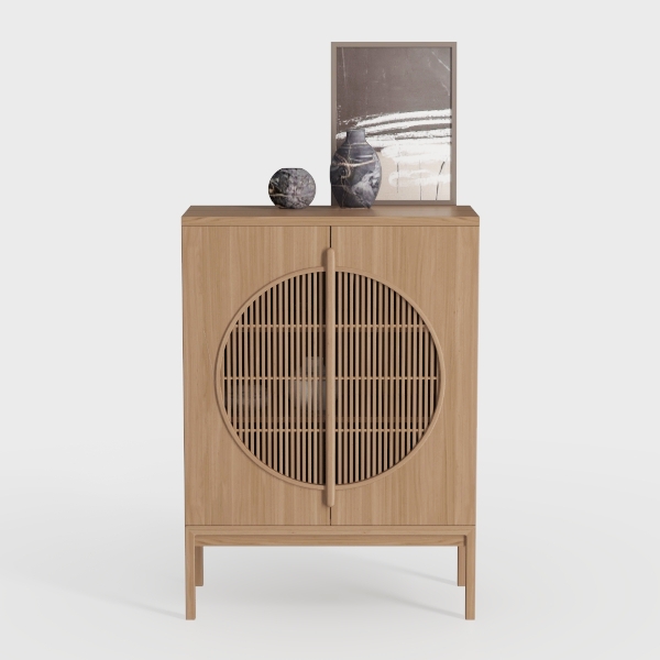Rattan Storage Cabinet with Doors,Accent Bathroom