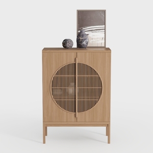 Rattan Storage Cabinet with Doors,Accent Bathroom