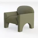CHITA Upholstered Rolling Dining Chair on Casters Left 45 Degree View