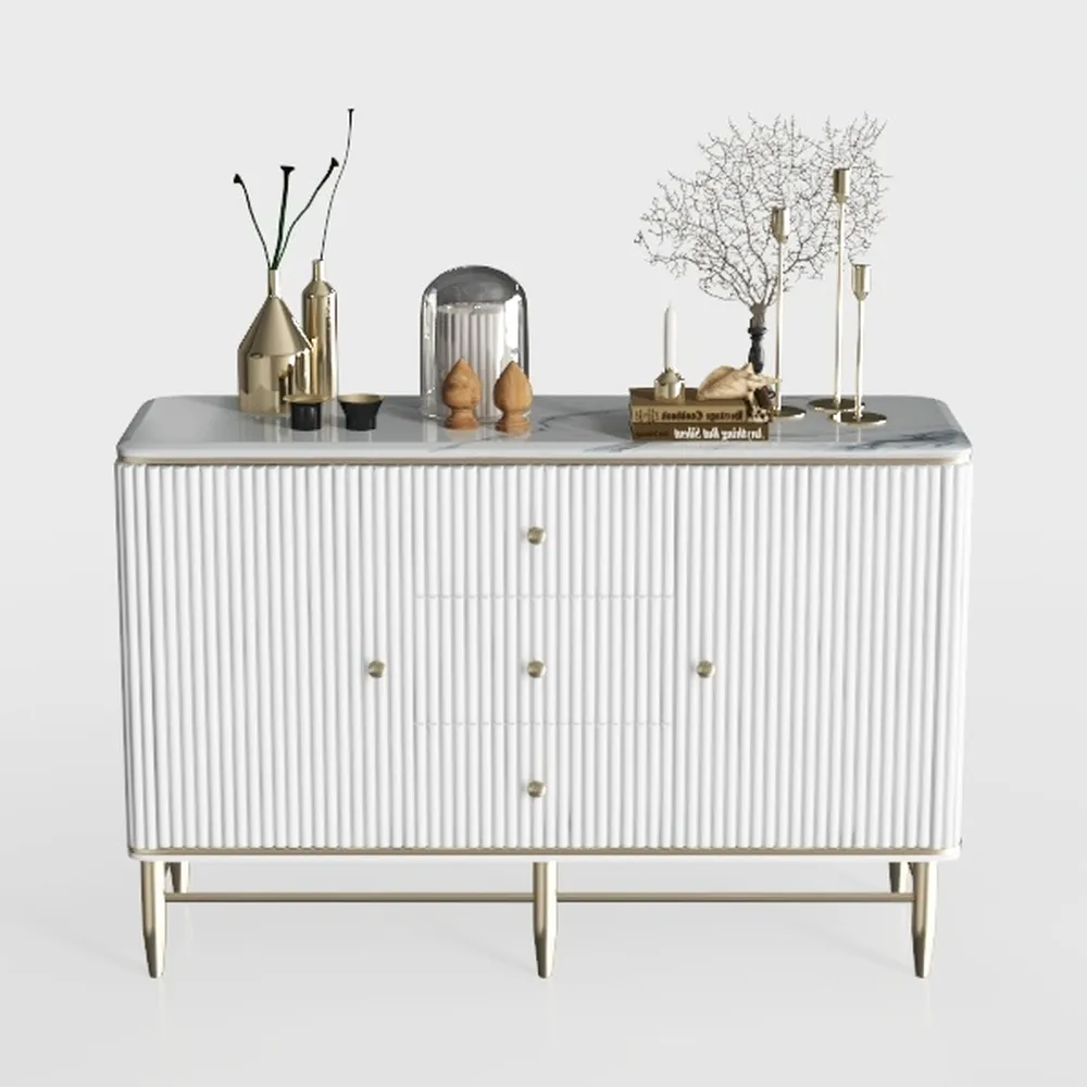 T4TREAM 60" Fluted Dresser with Sliding Doors and 