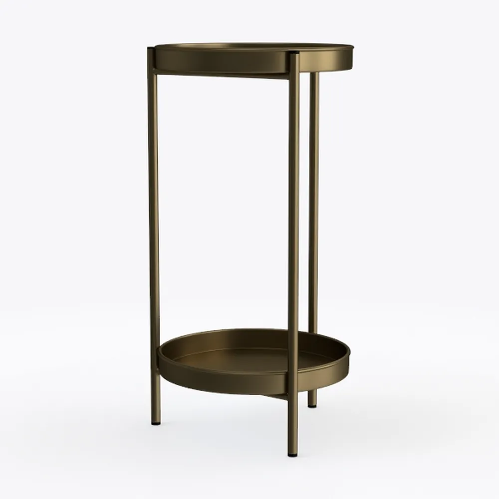 Round Side Table, 2-Tier End Table, Small Side