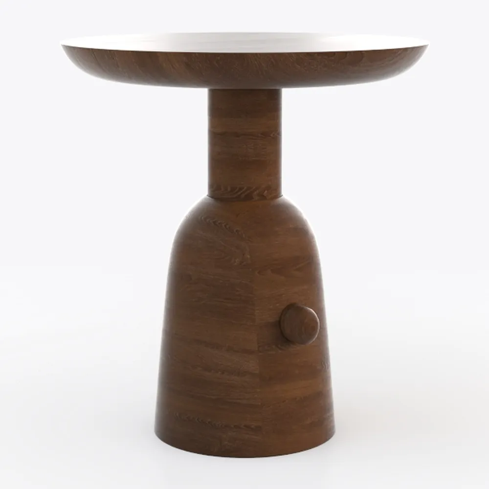 35.98 Inch Round Coffee Table, Wood Pedestal