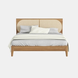 IDEALHOUSE Queen Metal Bed Frame with Rattan 