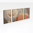 Minimalist Warm Tone Abstract Elk Triptych Wall Art 3D Model Right 45 Degree View